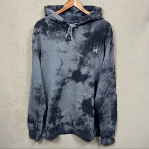 Huf Tie Dye Black & Charcoal Hoodie - Large